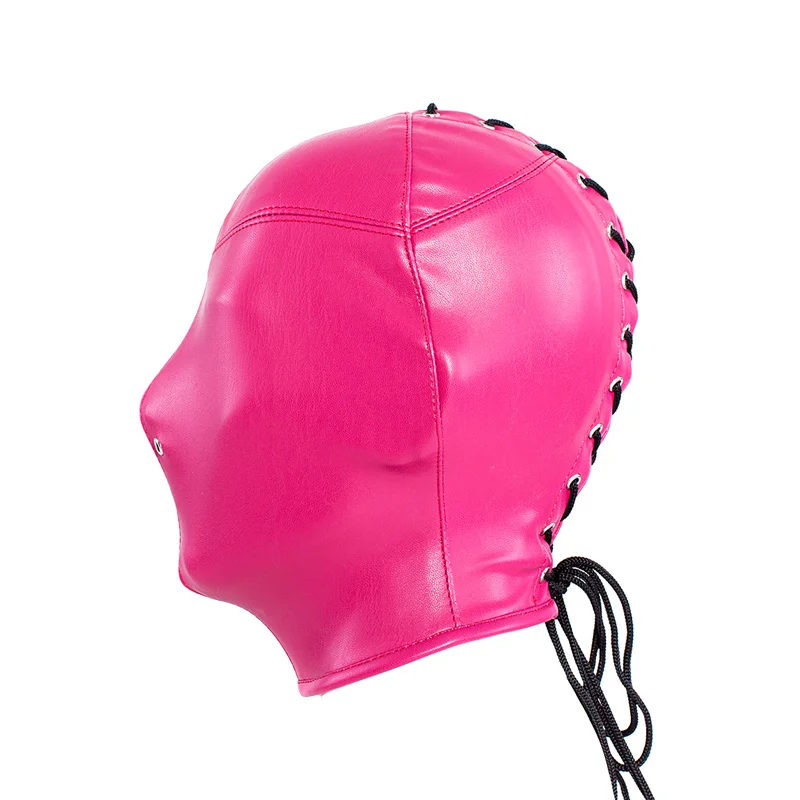 صنم مثير ضيق المناسب القبعات متفوقة بو الجلود قناع كامل هود للنساء هالوين تأثيري زي حفلة قناع الملحقات