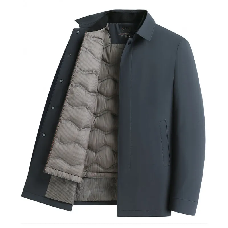 2026 Winter down jacket fashion Mid-Length white duck Down Jacket Men's High Quality Trend Comfortable Warm Casual Jacket male