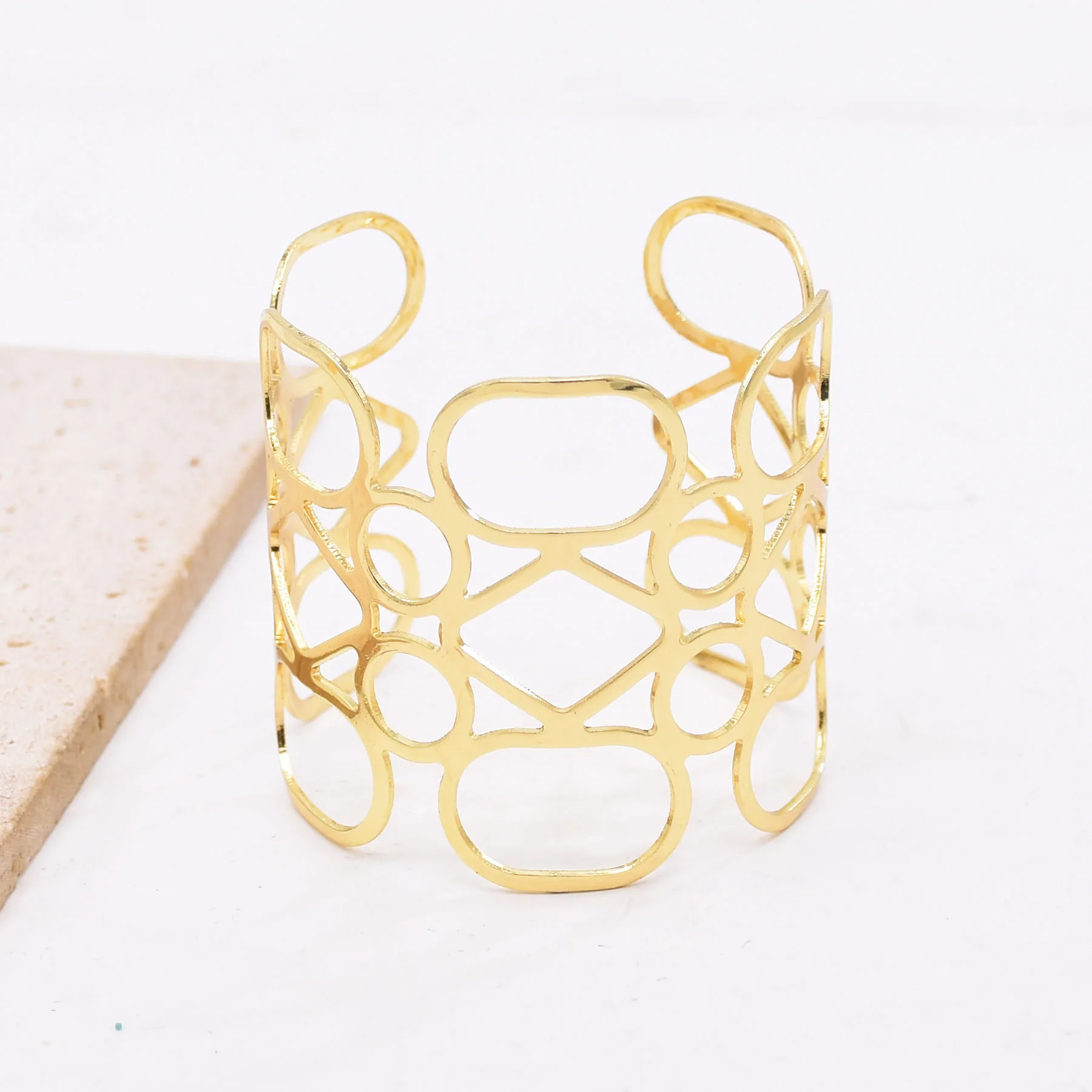 Gold Color Simple Line Butterfly Flower Open Bangles For Women Swirl Charm Armlet Greek Goddess Upper Arm Cuff Bracelet Jewelry