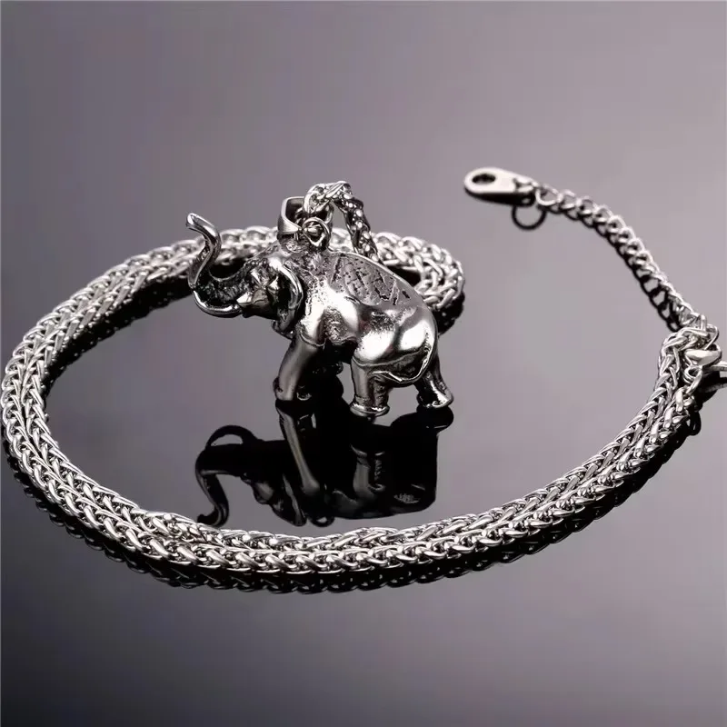 Stainless Steel Elephant Pendant Necklace for Men Women Cute Gift Unique Design Trendy Necklace Accessaries Birthday Gifts