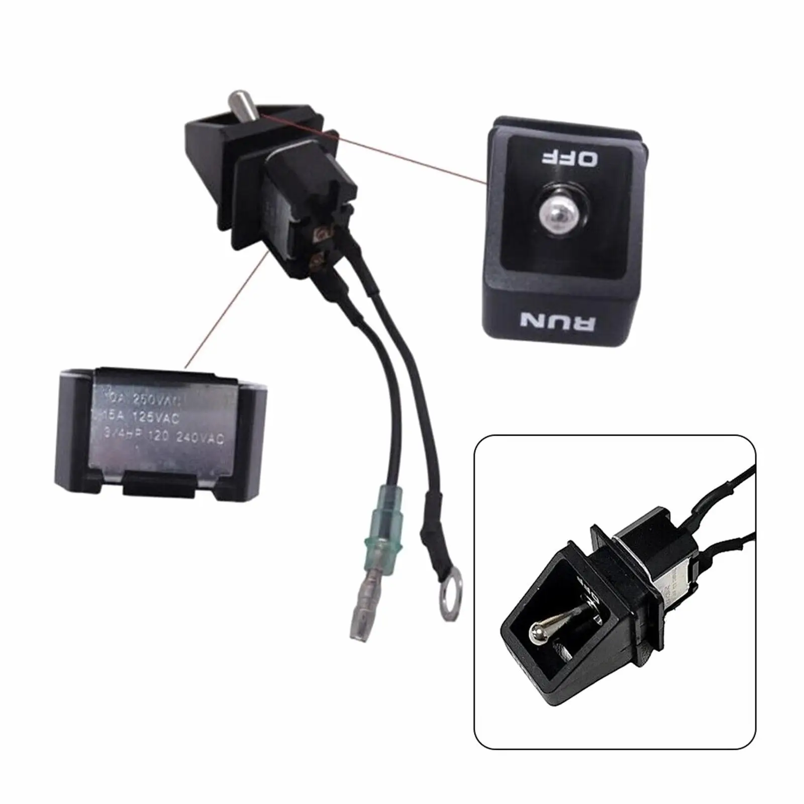 Outboard Stop Switch 87-91941A6 for Outboard Motor Remote Control Box Replaces Good Performance Keyless Accessory Durable Sturdy