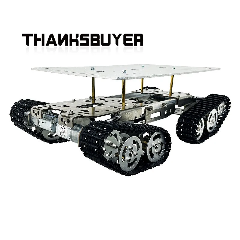 TS800S One/Two-Tier Tank Chassis Obstacle Crossing Robot Car Chassis Unassembled With/Without  RC Controller Kit