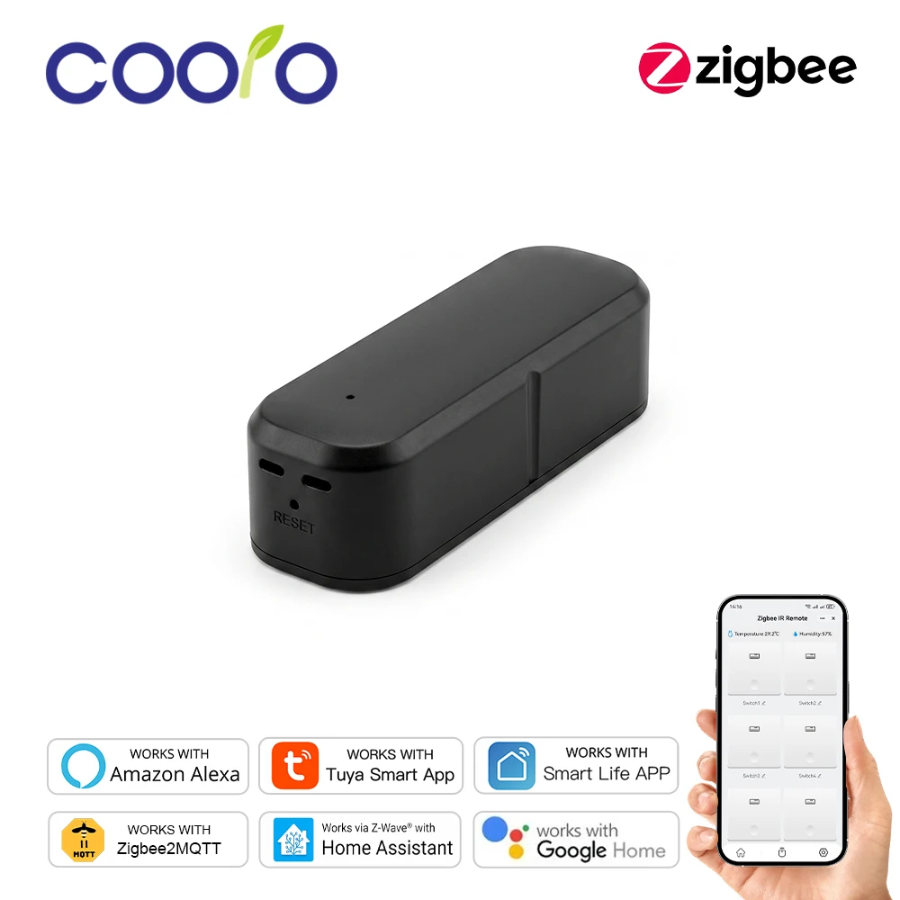 Controle Remoto Inteligente Tuya ZigBee IR Universal Infravermelho para Casa Inteligente, TV, DVD, Ar Condicionado, compatível com Alexa e Google Home