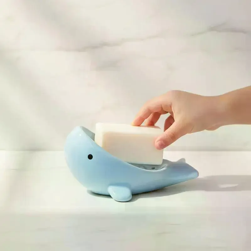 Innovative Whale Soap Dish Water Draining Feature For Clean Bathrooms