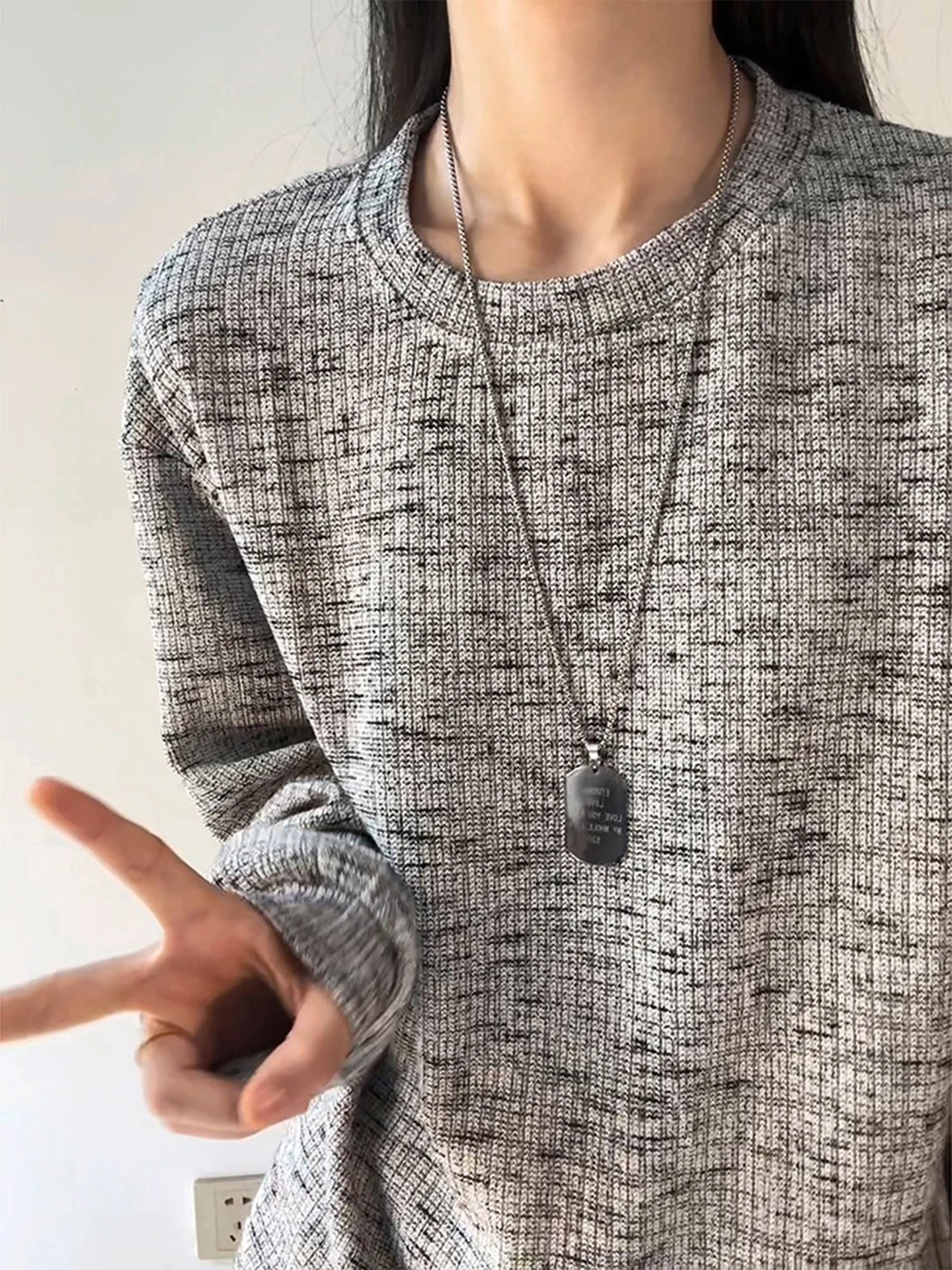 

Мужская трикотажная футболка с длинным рукавом и круглым вырезом, осенняя, однотонная, CleanFit Base Shirt