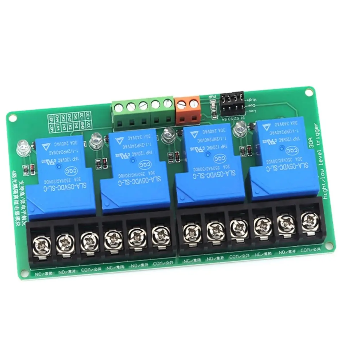 DC 5V 4 Channel 30A Relay Module for PLC Intelligent Control & Industrial Automation