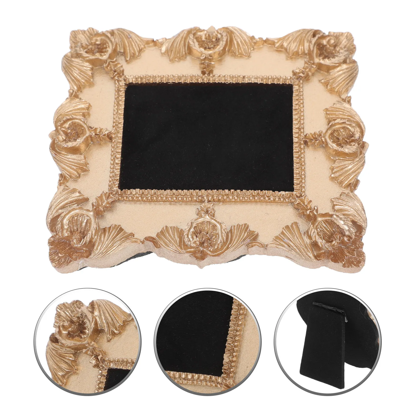 Vintage Mini Picture Frame Jewelry Display Stand European Retro Resin Earring Necklace Holder Home Decor Photography Prop