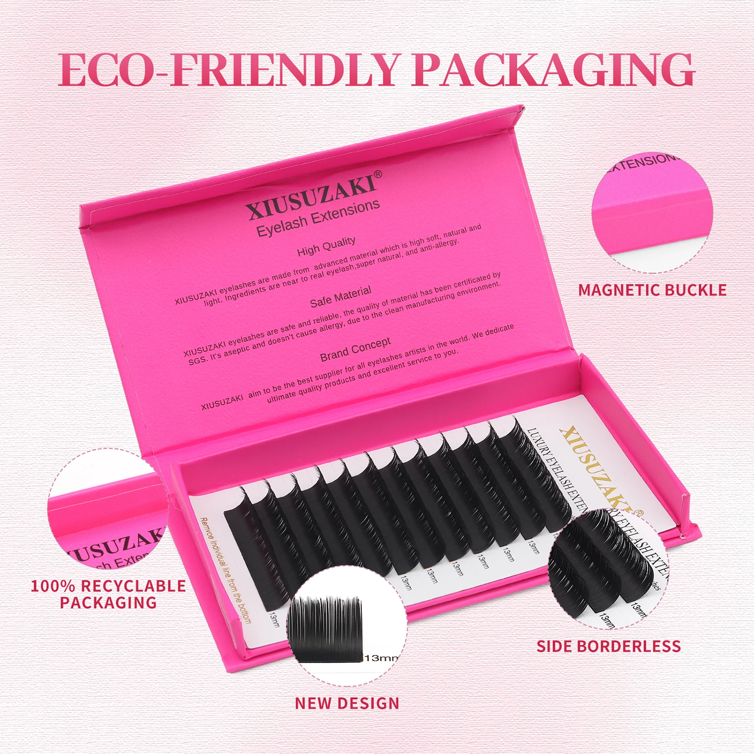 XIUSUZAKI Ellipse Flat Lashes Split Tips Matte Black Soft Natural Individual False Eyelashes Extensions Flat Lashes Suppliers