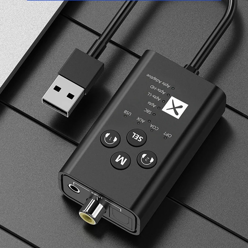 جهاز إرسال APTX عالي الدقة qc3040 من كوالكوم ، اتصال مزدوج ، زمن استجابة منخفض ، محول صوت ، بلوتوث ، تلفزيون ، كمبيوتر