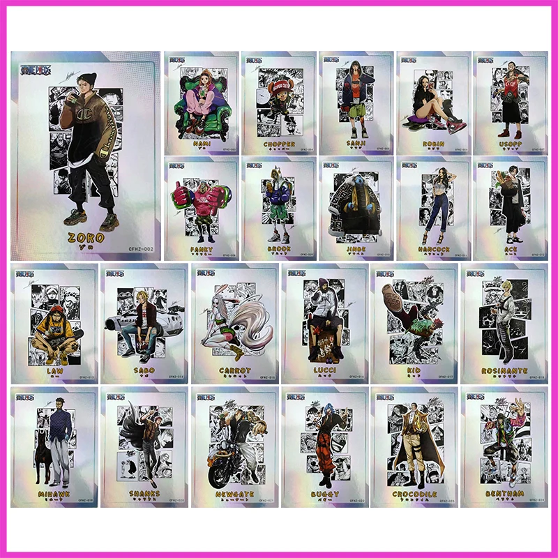 

Anime ONE PIECE Rare CFHZ Game Collectible Cards Zoro Nami Chopper Sanji Robin Usopp Franky Brook Toys for boys Birthday Gifts