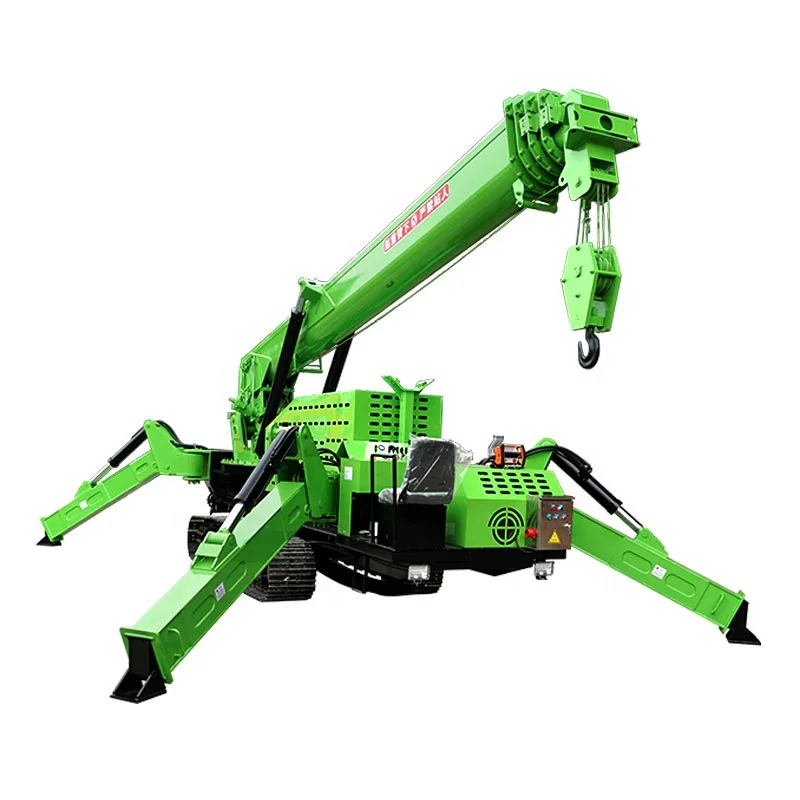 1- 5 طن كراولر كرين سبايدر كرين تلسكوبي بوم ميني كراولر موبايل كرين صغير #2