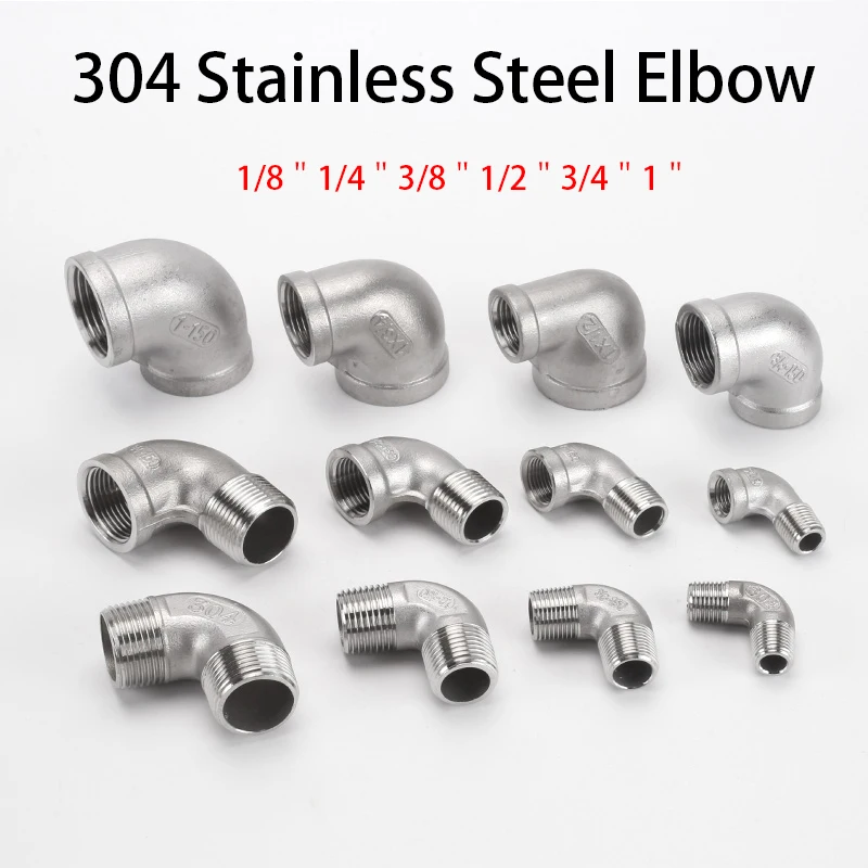 

BSP 1/8"1/4"3/8"1/2"3/4"1" 304 Stainless Steel Pipe Fitting Elbow Reducing Connector Male/Female Thread Joint Copper Accessories