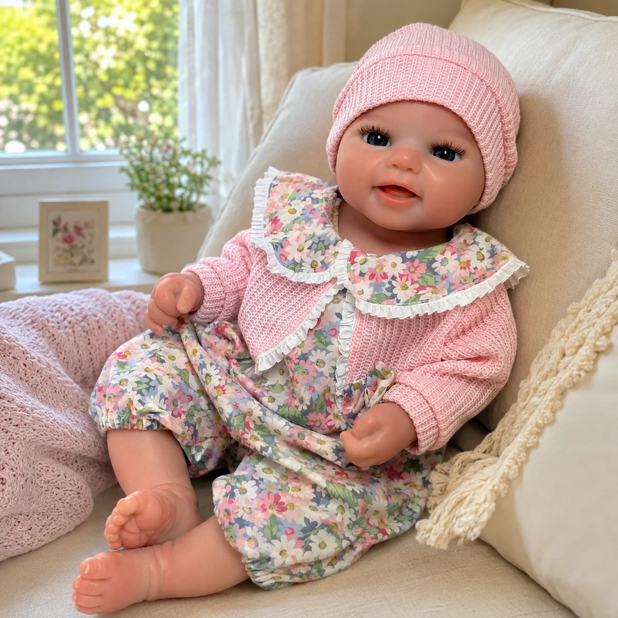 16 Inch Lifelike Newborn Baby Doll Handmade 3D Painted Bebe Reborn Baby Doll Handmade Reborn Toy