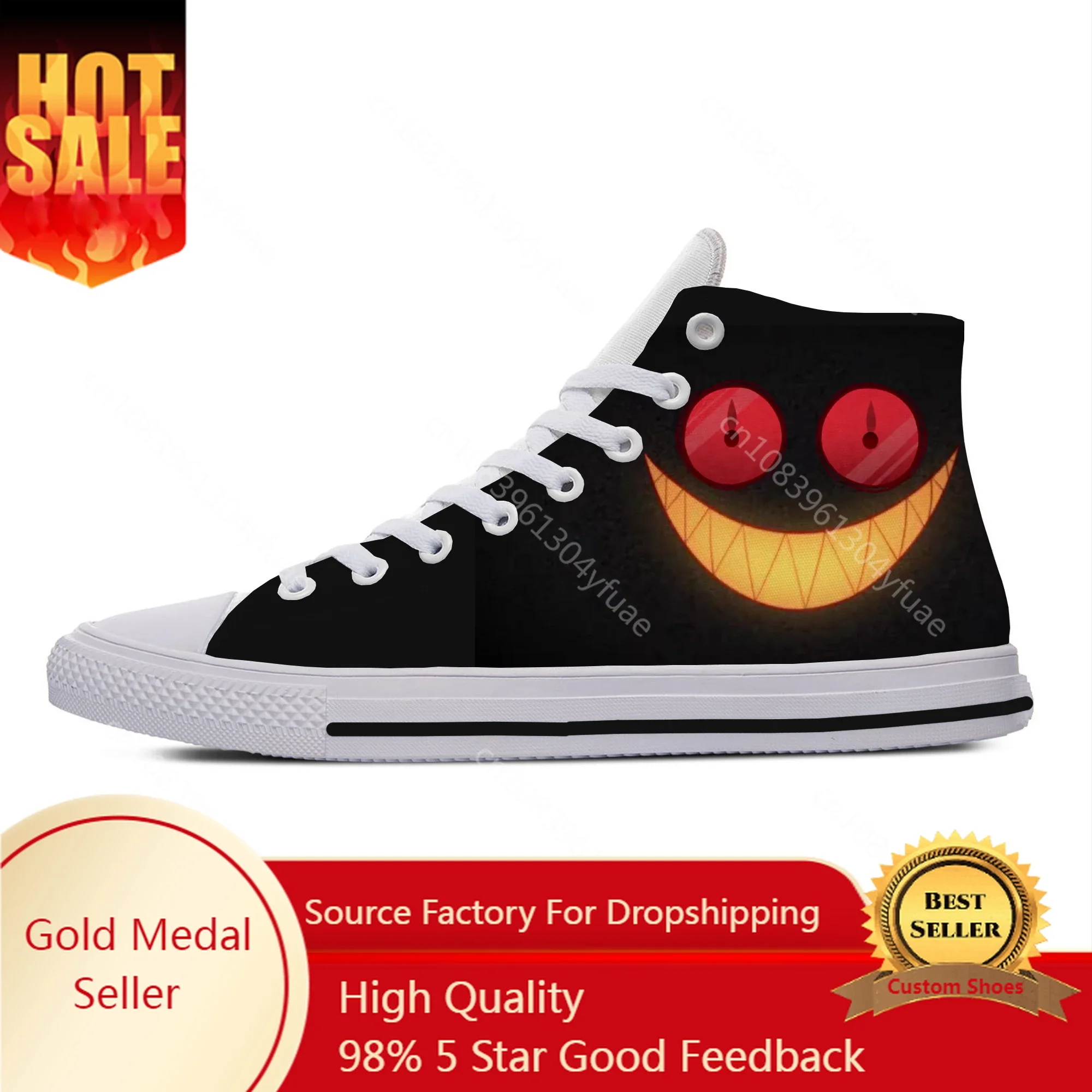 Hot Coll Summer Fashion Woman Man Hotel Hazbin Breathable Sneakers Casual Board Shoes High Quality High Help Canvas Shoes
