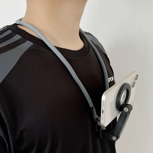 Soporte para teléfono móvil con cuello portátil manos libres, trípode colgante magnético, soporte para palo Selfie de vídeo Magsafe IPhone GoPro