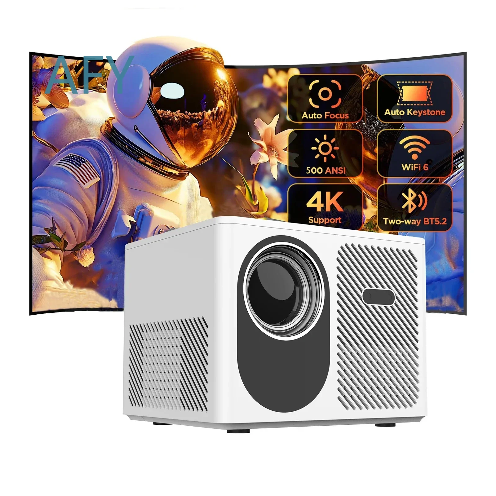 Tripsky projector for 4K Android 11 smart home cinema projector for HD LED TV with 500 ANSI lumens WiFi wireless streaming