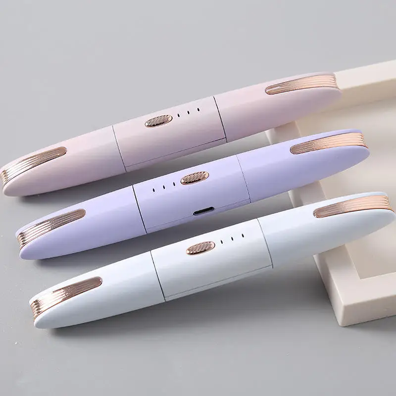Elektrische wenkbrauwtrimmer met wimperkruller en twee-in-één elektrische verwarmingsspiraal voor wimperkruller. Draagbare USB-oplaadhes