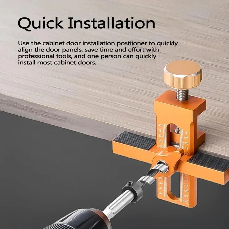 أداة تحديد موضع تركيب باب الخزانة، مع دعم حافة سريع قابل للإزالة، أداة تحديد موضع باب الخزانة قابلة للتعديل