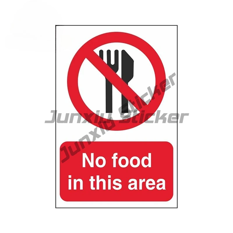

For No Food in This Area Funny Car Stickers RV Motorcycle Waterproof Sunscreen Creativite Vinyl Car Wrap