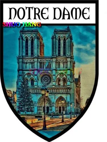 

Car Badge Shield City Flag Notre Dame Vinyl Sticker Bicycle Motorcycle Helmet Window Bumper Trunk PVC