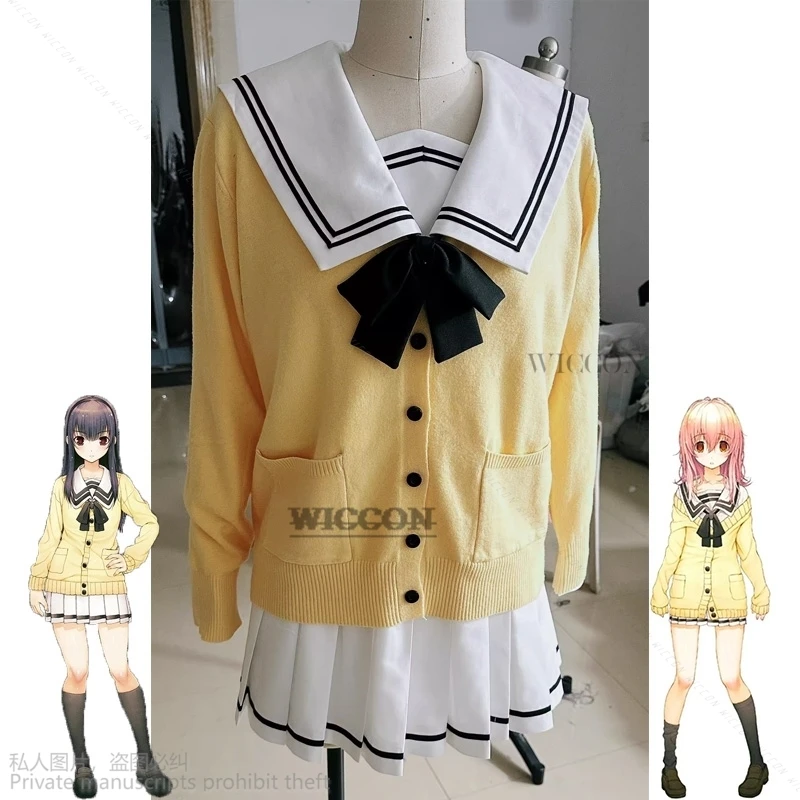 

Anime You And ME And Her: A Love Story Muko Aoi MIYUKI Cosplay Costume Girl Shirt Skirt Sweater JK Uniform Halloween Costume