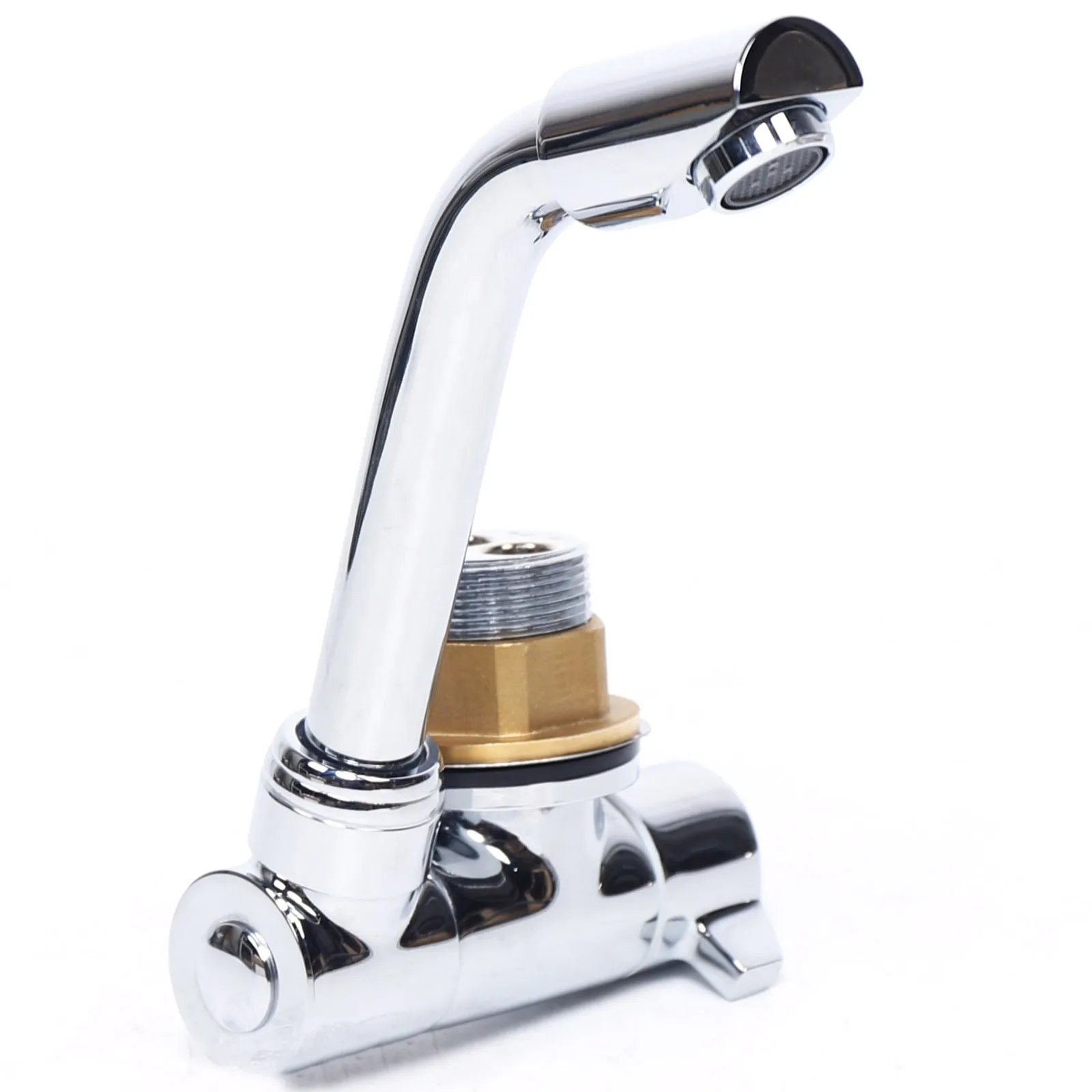 360 ° صنبور دوران لقافلة RV، صنبور مياه مطلي بالكروم بمقبض واحد RV 360 ° مرفق داخلي لقافلة الصنبور الدوار #1