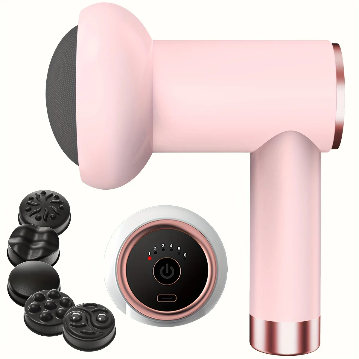 Body Massager, Home Massage Stick With 5 Massage Heads, Convenient Fat Pusher, Wireless Charging, Handheld Whole Body Kneading