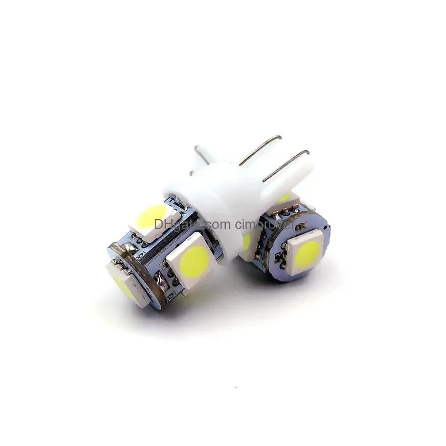 Car Bulbs 2Pcs Led Dc 12V Lampada Light T10 5050 Super White 194 168 W5W Parking Bb Wedge Clearance Lamp Drop Delivery Automobil