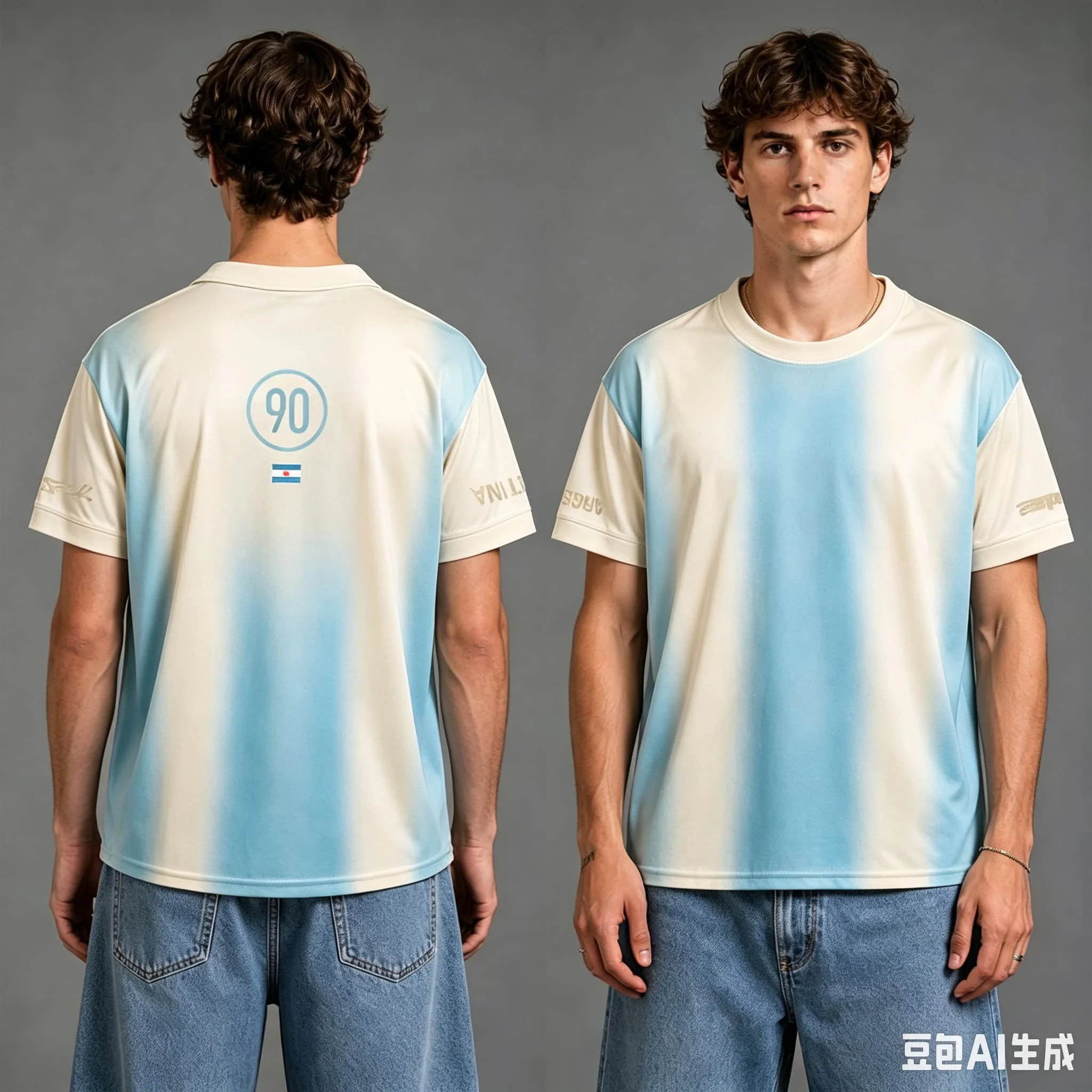 Men Brazil Football Jersey Gradient Stripe Short Sleeve Soccer T-shirt Number 90 Flag Print Crew Neck Casual Sports Fan Tee
