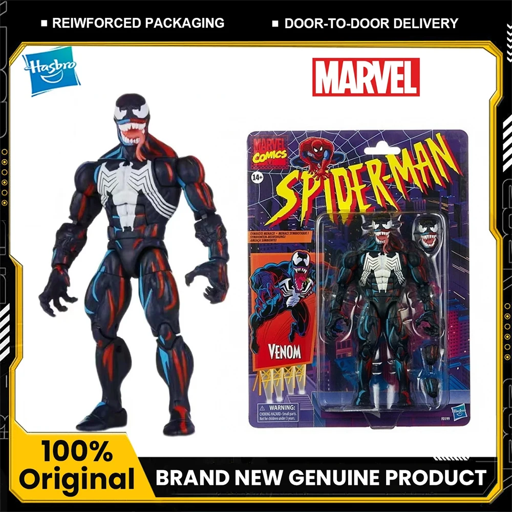 Оригинальная фигурка Венома из серии Hasbro Marvel ML, 6 дюймов, лимитированная серия SDCC, ретро-фигурка на подвесной карточке.
