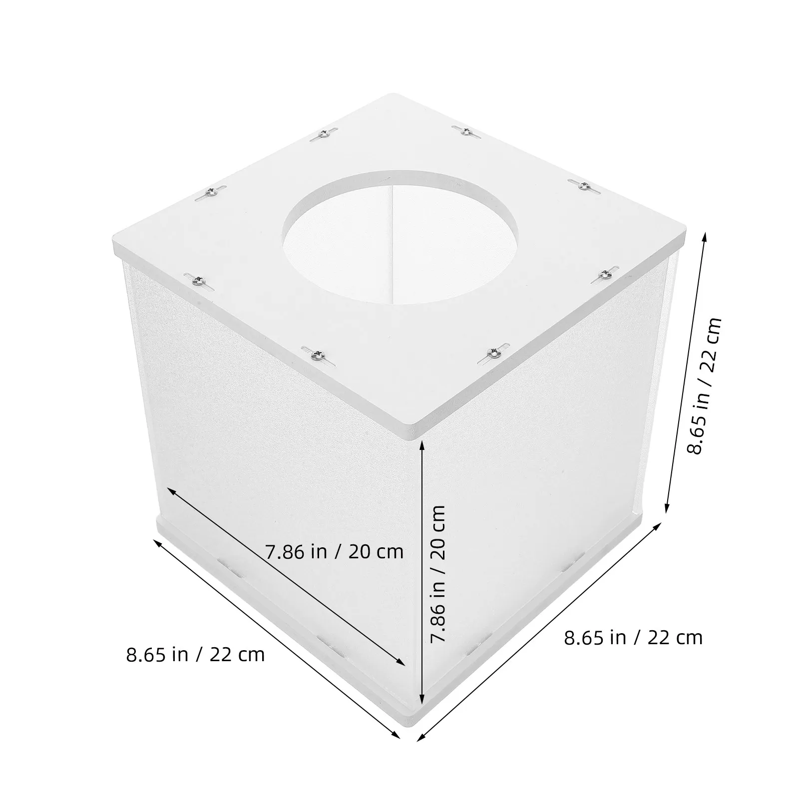 Clear Raffle Ticket Box Frosted Acrylic Square Design Transparent Donation Ballot Cash Storage Container for Fundraising Voting