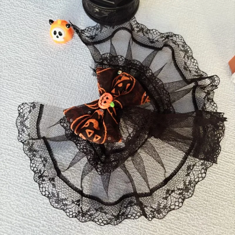 Cute Halloween Pumpkin Clothes for Labubu I II Spider Bat Wing Pumpkin Clothes with Hat Suit for Ladbubu Dolls Accessories
