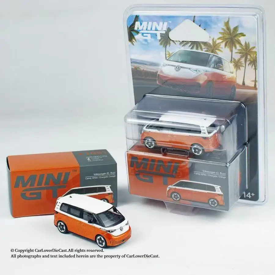 

[In Stock] MINIGT 1:64 Volkswagen ID.Buzz Candy Van White Orange Alloy Car Model 1061