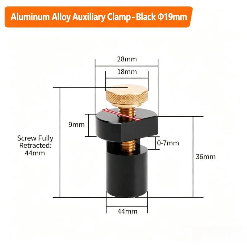 Non-Slip Bench Tenon Stopper Bench Dogs Aluminum Alloy Black and Red MFT Stops 19/20mm Auxiliary for Woodworking  Limit Blocks