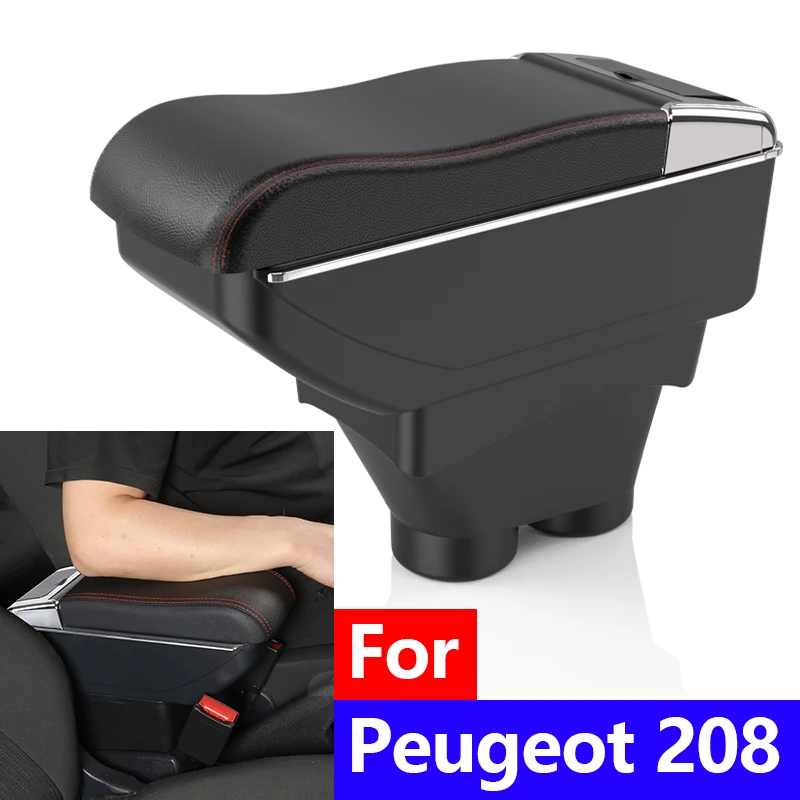 

Подлокотник для Peugeot 208, ящик для хранения центральной консоли 2012 2013, 2014, 2015, 2016, 2017, 2018, органайзер для аксессуаров для салона автомобиля
