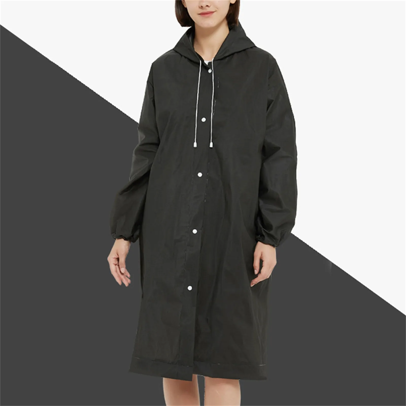 High Quality Unisex Raincoat Thickened Waterproof Women Men Black Camping Waterproof Rainwear Suit Handsome Raincoat Gifts