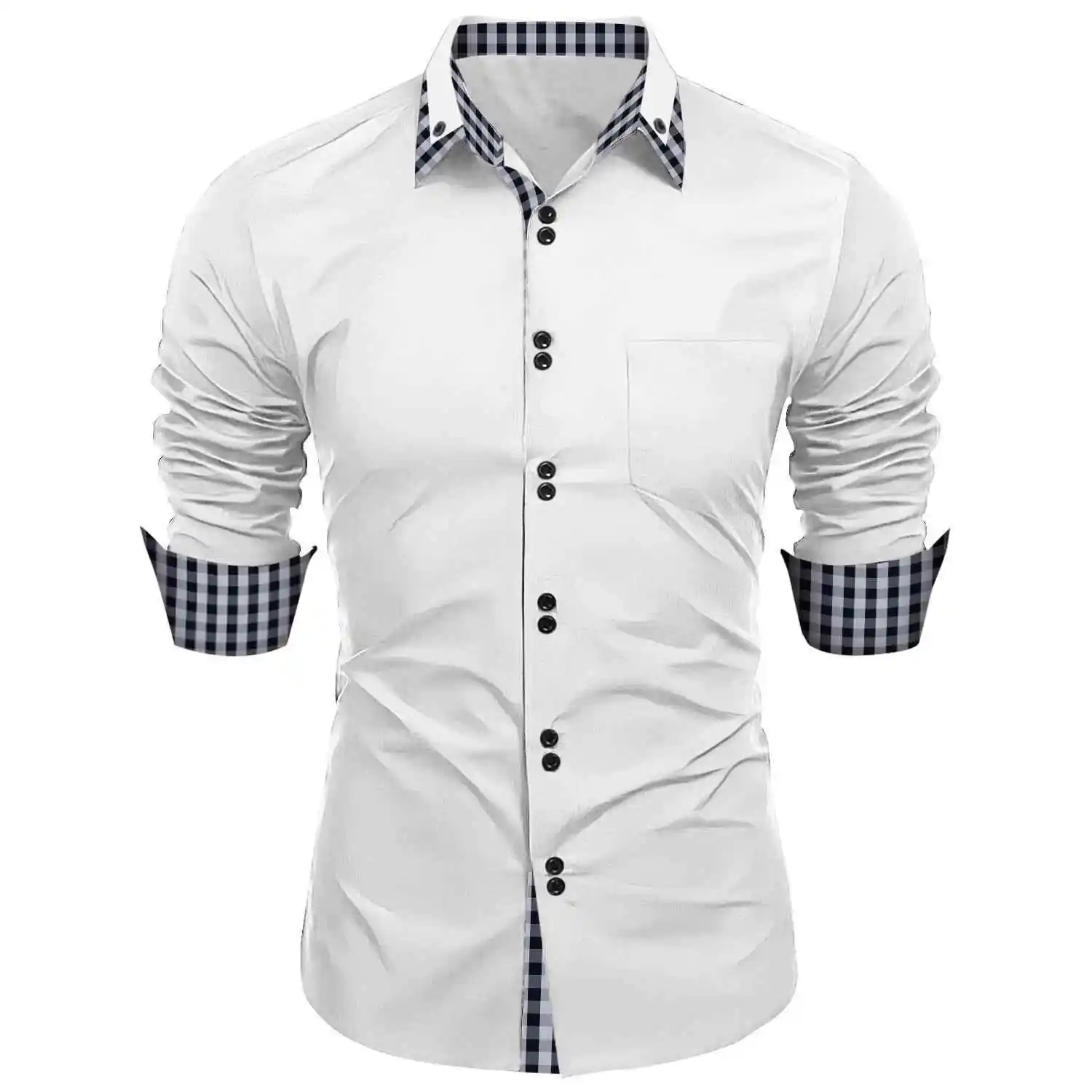 

Men's Plaid Splicing Flip Shirt Cardigan Long Sleeve Casual Daily Wear Resistant to Deformation Other Material 100%