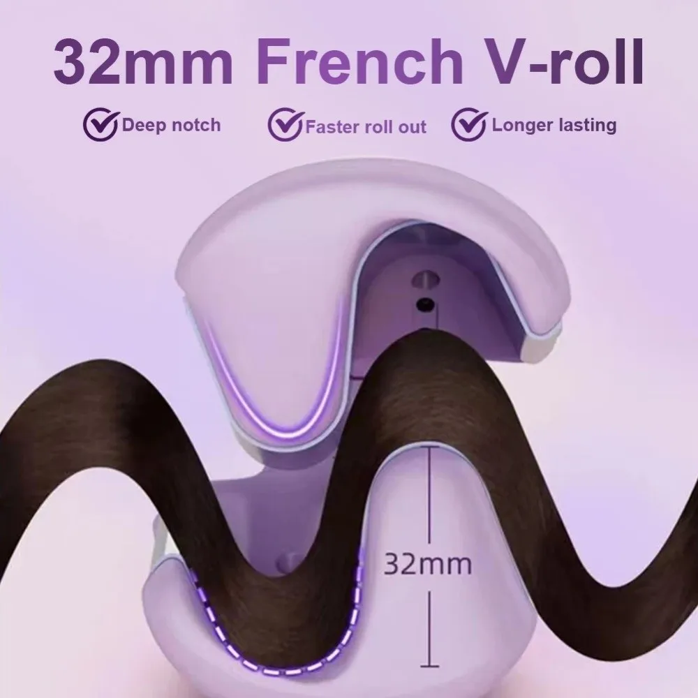 

Плойка для крупных локонов 32 мм, для создания волн, с контролем температуры, пластиковый корпус, для французских локонов, быстрый нагрев