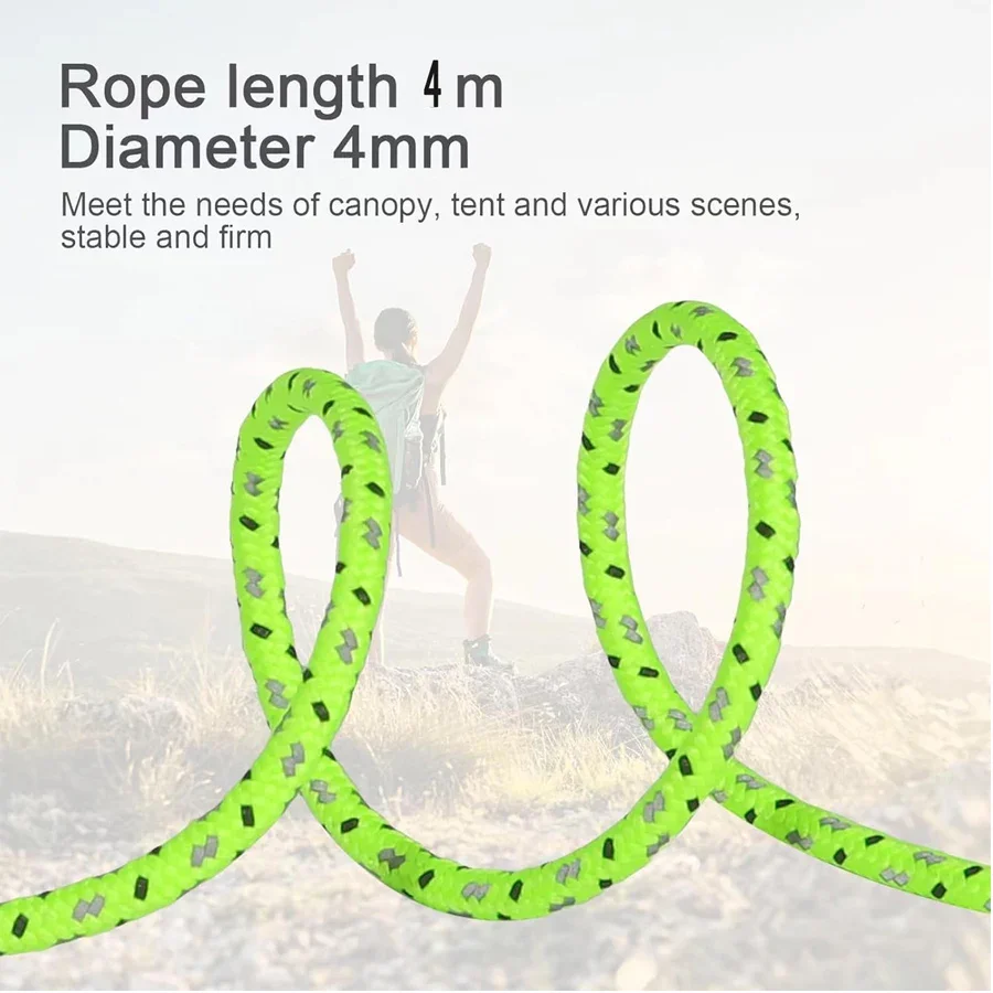 Camping Guylines Ropes for Tent Tarp,Climbing,Hiking Backpacking Outdoor Guy Lines Tent Cords Lightweight Camping Rope