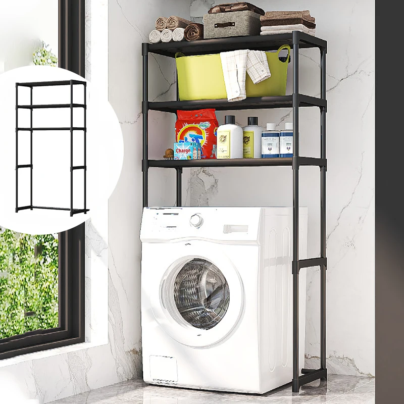 

Washing Machine Storage Rack Perforation-Free Simple Floor Storage Washing Machine Multilayer Toilet Shelf Bathroom Accessories