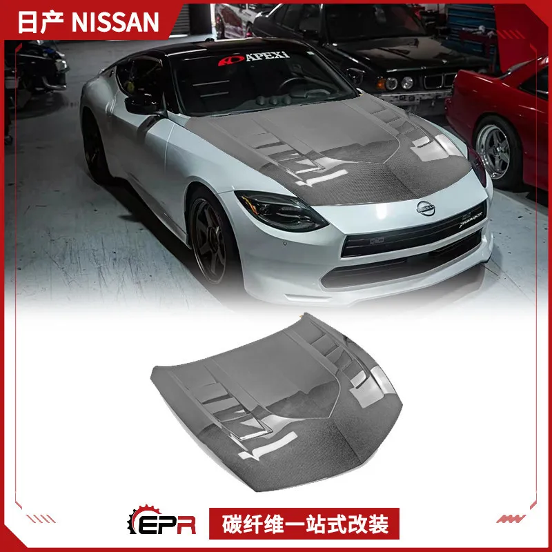 

Suitable for Nissan 400Z RZ34 carbon fiber front hood EPA1 front hood opening heat dissipation modification