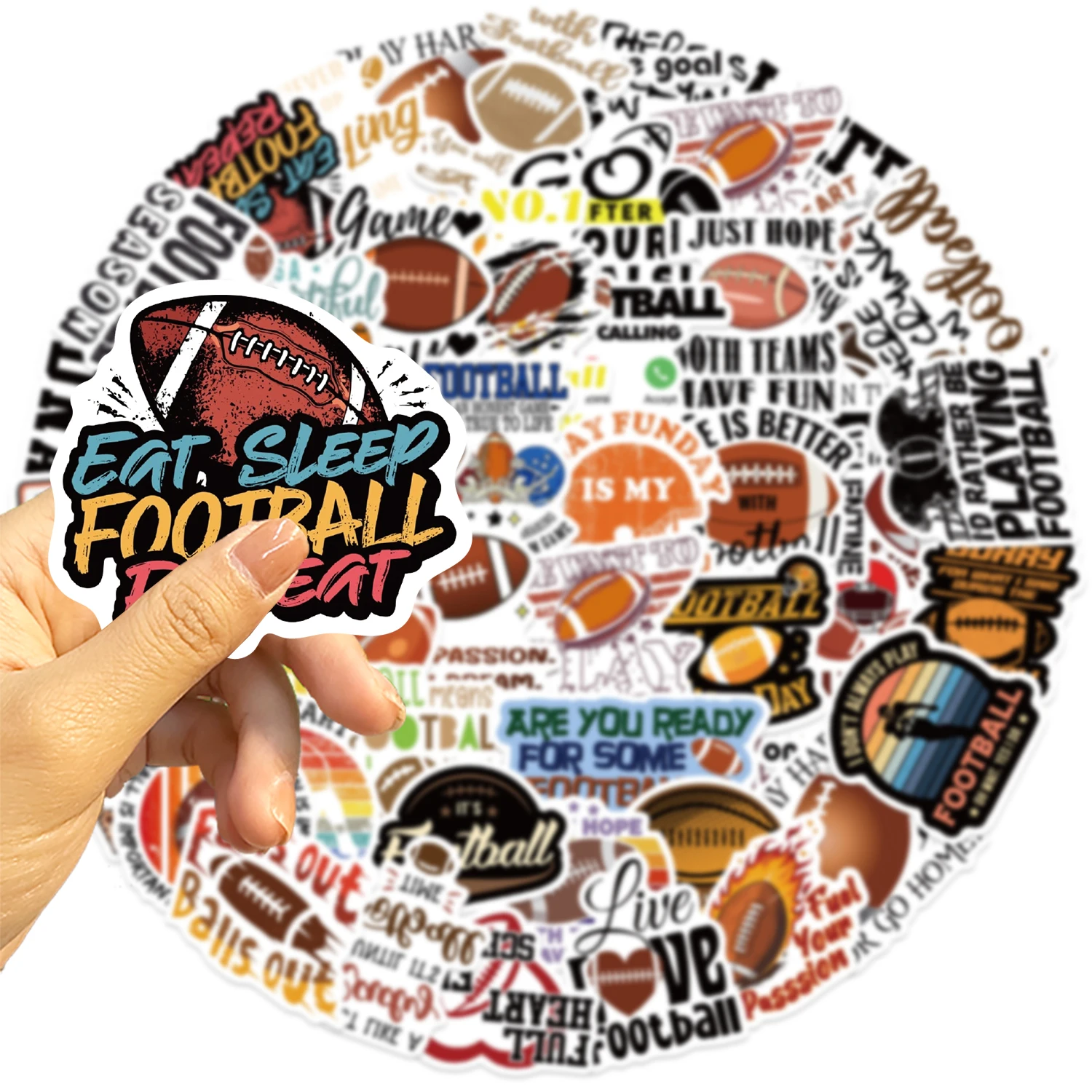 50PCS Cartoon Football Stickers Sports Graffiti Decals for DIY Skateboard Guitar Laptop Luggage Sticker Toys