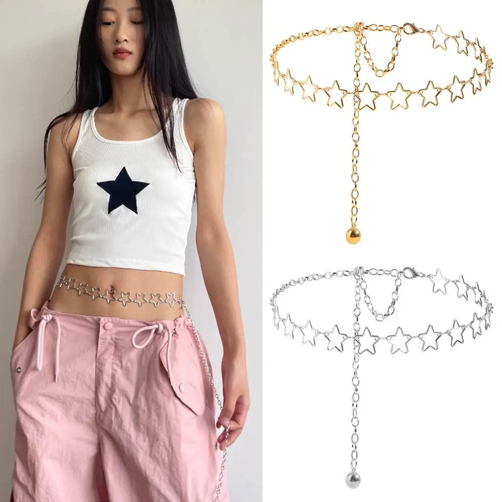 

All-match Japanese Style Star Waist Chain Punk Gold Chain Metal Chain Waistband Luxury Cute Dress Belt Chain for Women