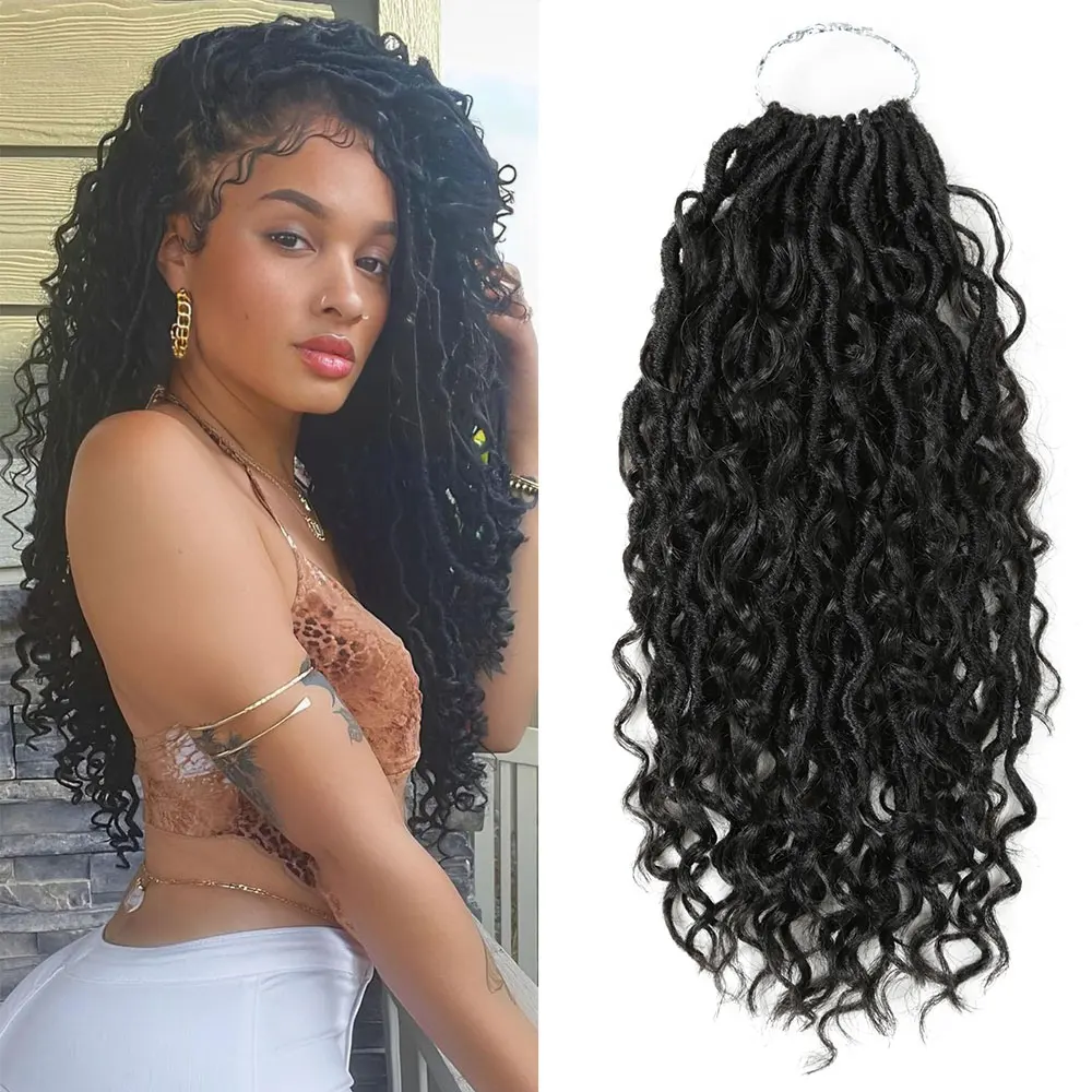 

Goddess Locs Crochet Braids 12 Inch New Faux Locs Crochet Hair for Black Women River Locs Crochet Hair with Curly End