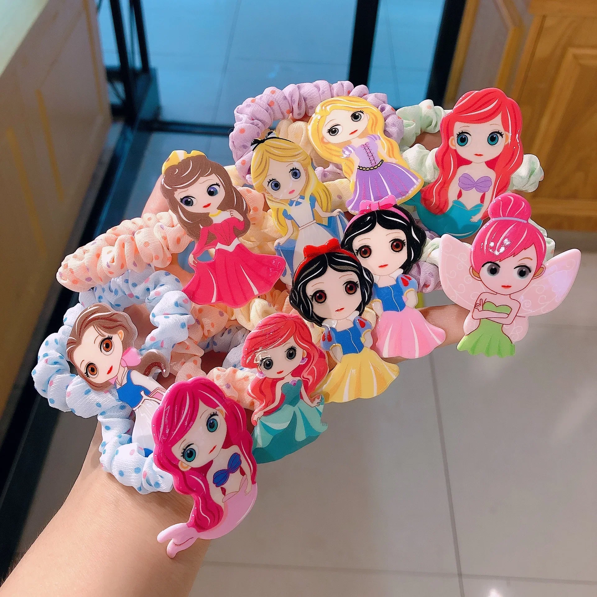 

Дисней мультфильм принцесса Алиса Русалка толстая кишка круглая лента для девочек розовая милая красочная петля для волос очаровательная веревка для волос