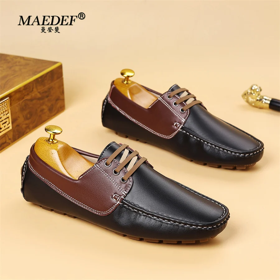 Shoes for Summer Men's Business Casual Boat Quality Leather Loafers Shoes for Man Comfort Slip-on Men's Flats Driving Shoes