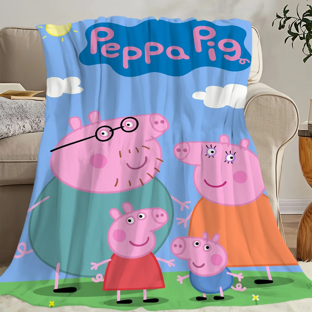 Cartoon Cute P-Pep-pa P-Pig Blanket Blanket for Couch Sofa Travel Home Hiking Picni Bed Beding Flannel Blanket birthday gift #4