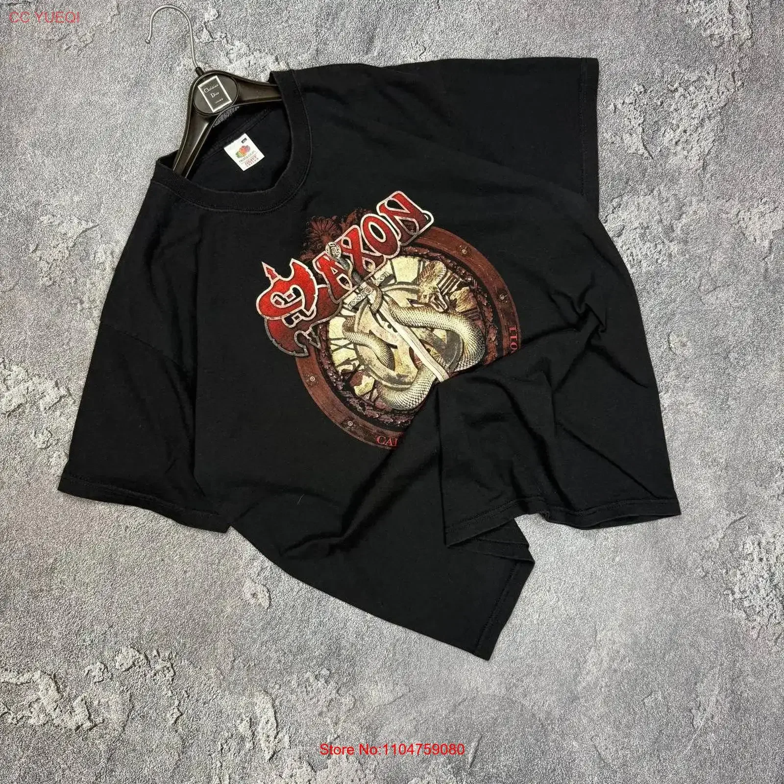 SAXON World Tour 2011 Rock On The Ocean Black XL T Shirt vintage Washed Slightly Soft Top For Everyday Wear Unisex Comfortable