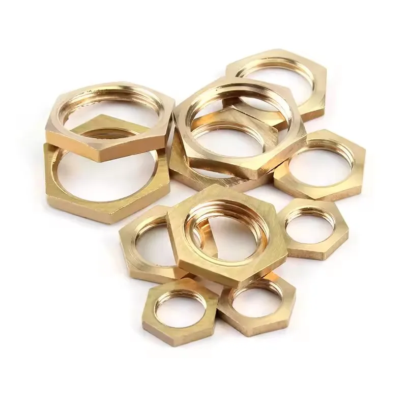 5Pcs/Lot 1/8 1/4 3/8 1/2 3/4 BSP Female Thread Hexagonal Shank Cap Brass Hex Lock Nuts Pipe Fitting