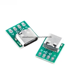 1/5Pcs USB 3.1 Type C Connector 16 Pin Test PCB Board Adapter 16P Connector Socket For Data Line Wire Cable Transfer